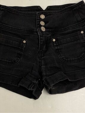 Almost Famous Black High-Rise Denim Shorts